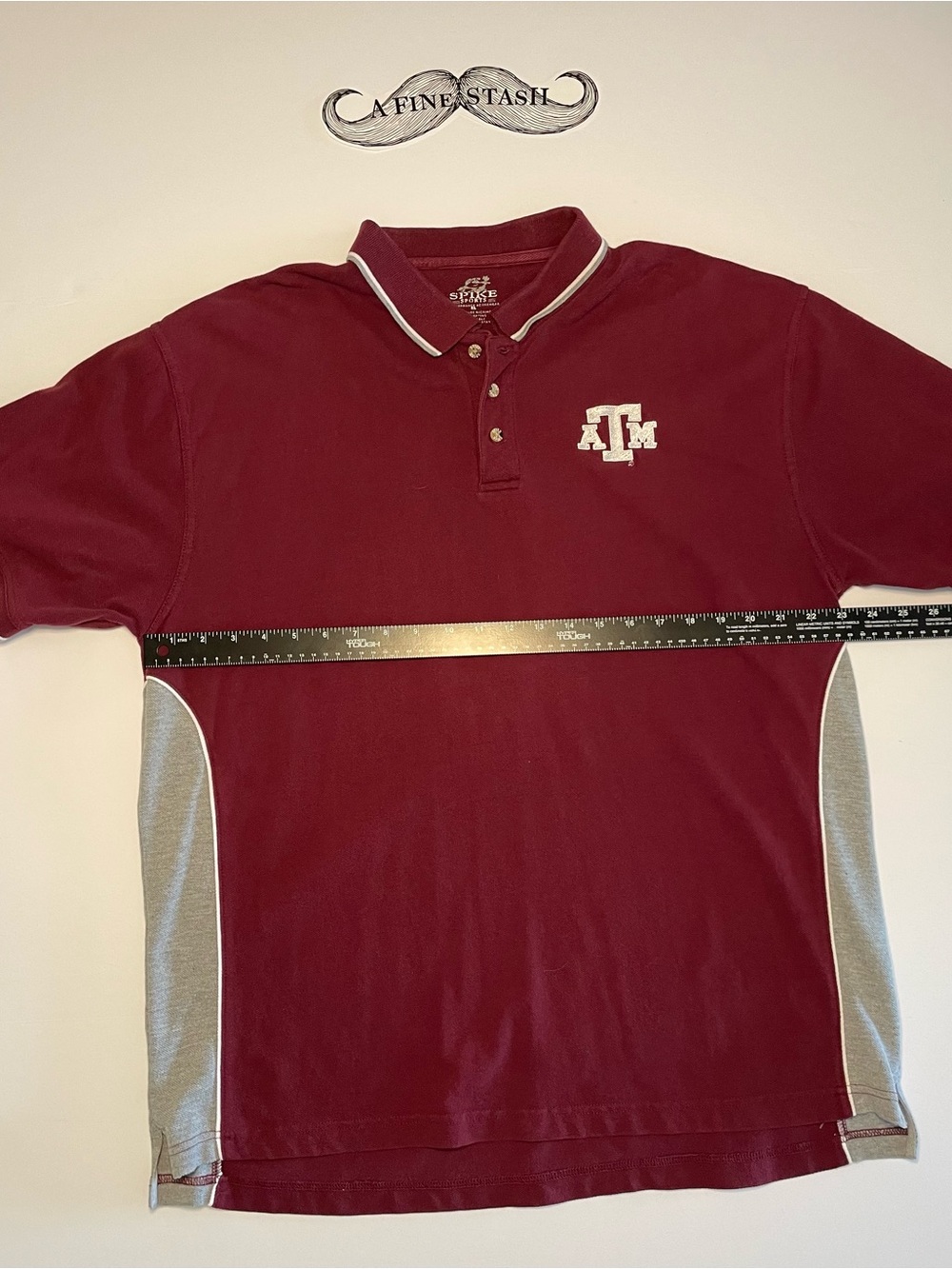 Spike Sports Texas A&M Aggies Polo Shirt Men XL Maroon Gray Golf Retro